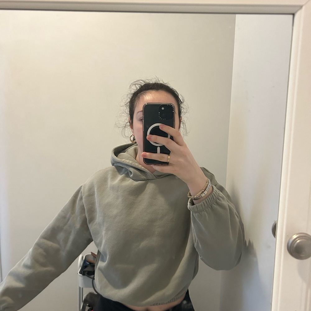 Women's Olive Green Hoodie Sweater